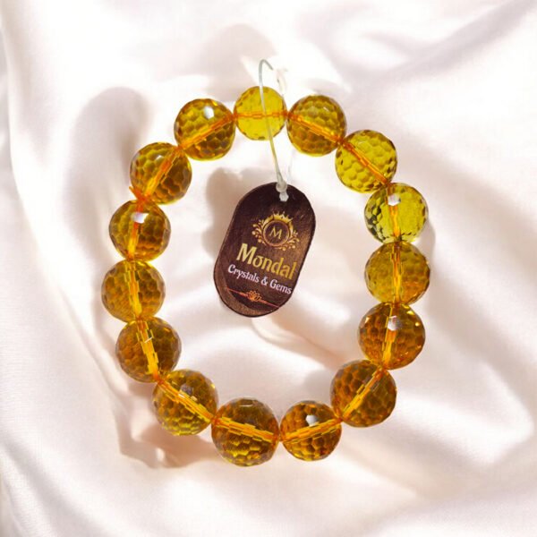 Top Quality 12mm Natural Topaz Crystal Healing Bracelet – Success, Confidence & Mental Clarity