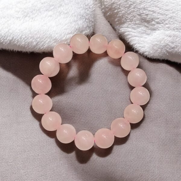 Top Quality 12mm Natural Rose Quartz Crystal Healing Bracelet – Love, Compassion & Emotional Healing