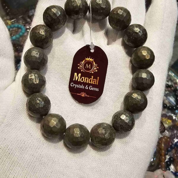Natural 12mm gems quality Pyrite Bracelet for Reiki Healing Crystal